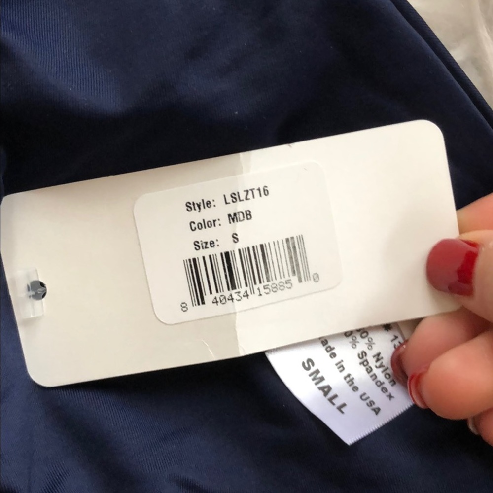 NEW • L*Space • Lizzie Wrap Bikini Top Navy Blue - Picture 6 of 6